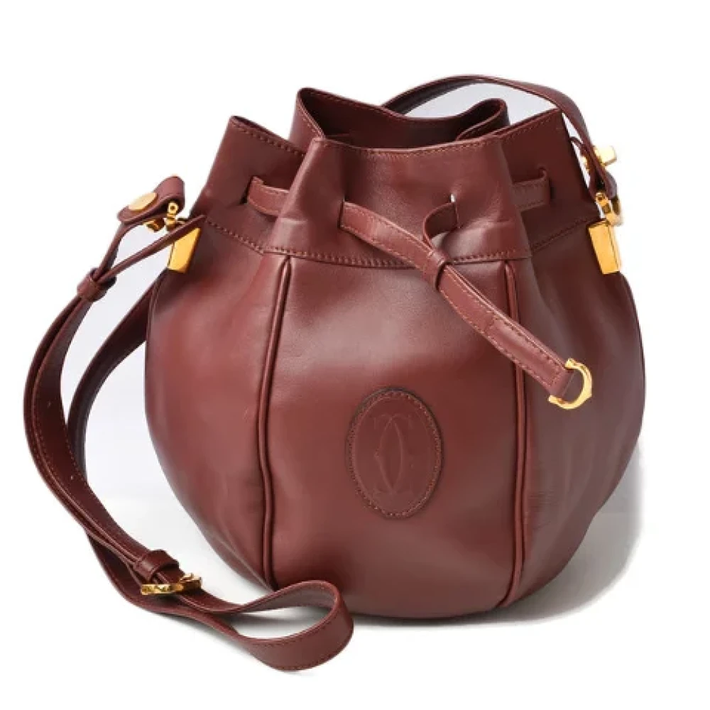Cartier Vintage Pre-owned Leather shoulder-bags Brown Dames