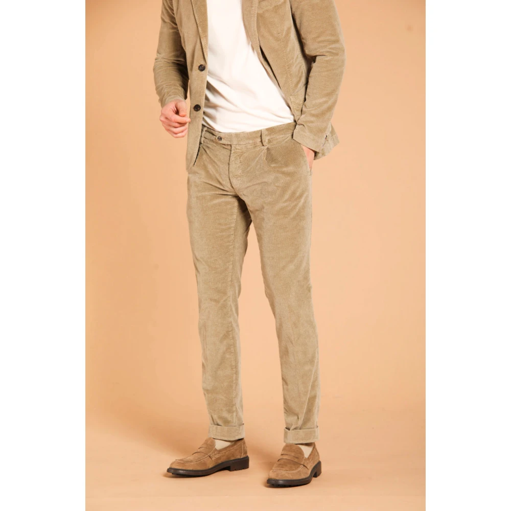 Mason's Velvet 500-Gestreepte Chino Broek Beige Heren