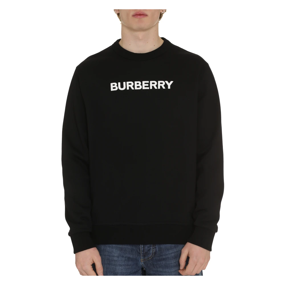 Burberry Katoenen Crew-Neck Sweatshirt Black Heren