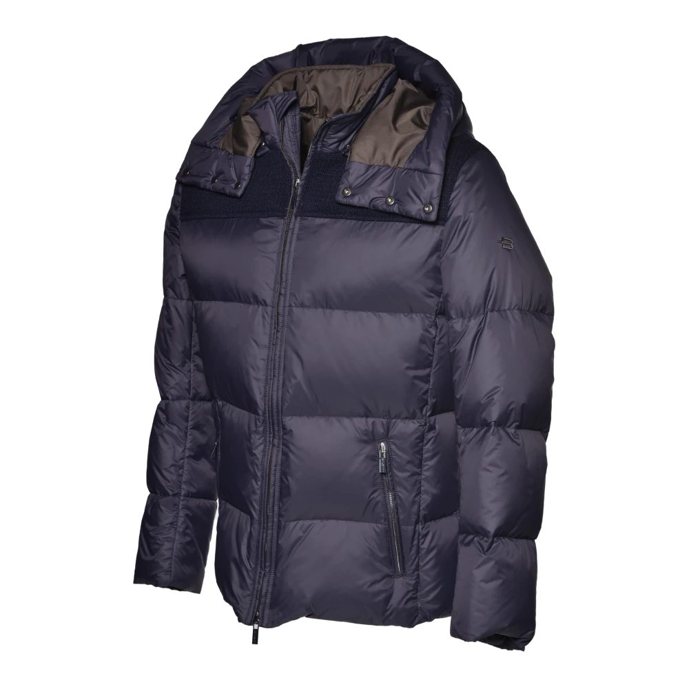 Baldinini Down jacket in blue nylon Blue Heren
