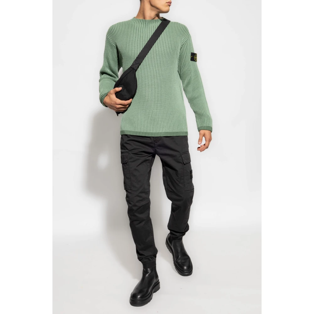 Stone Island Geribbelde trui Green Heren