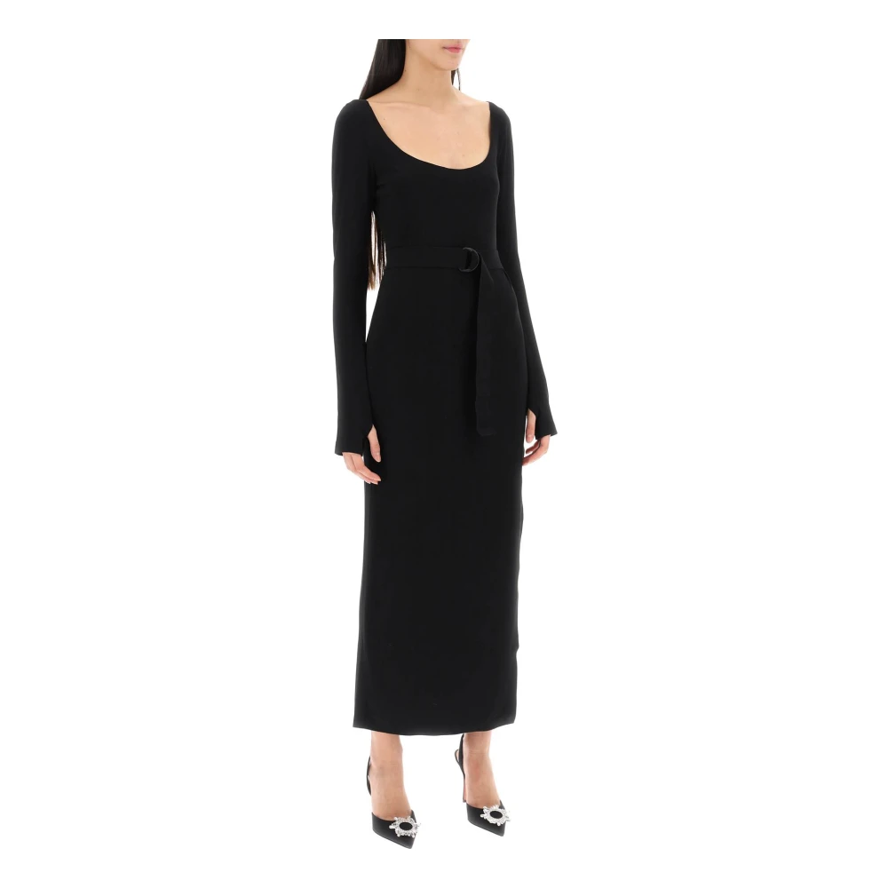 Norma Kamali Maxi jurk met scoop halslijn en duimgaten Black Dames