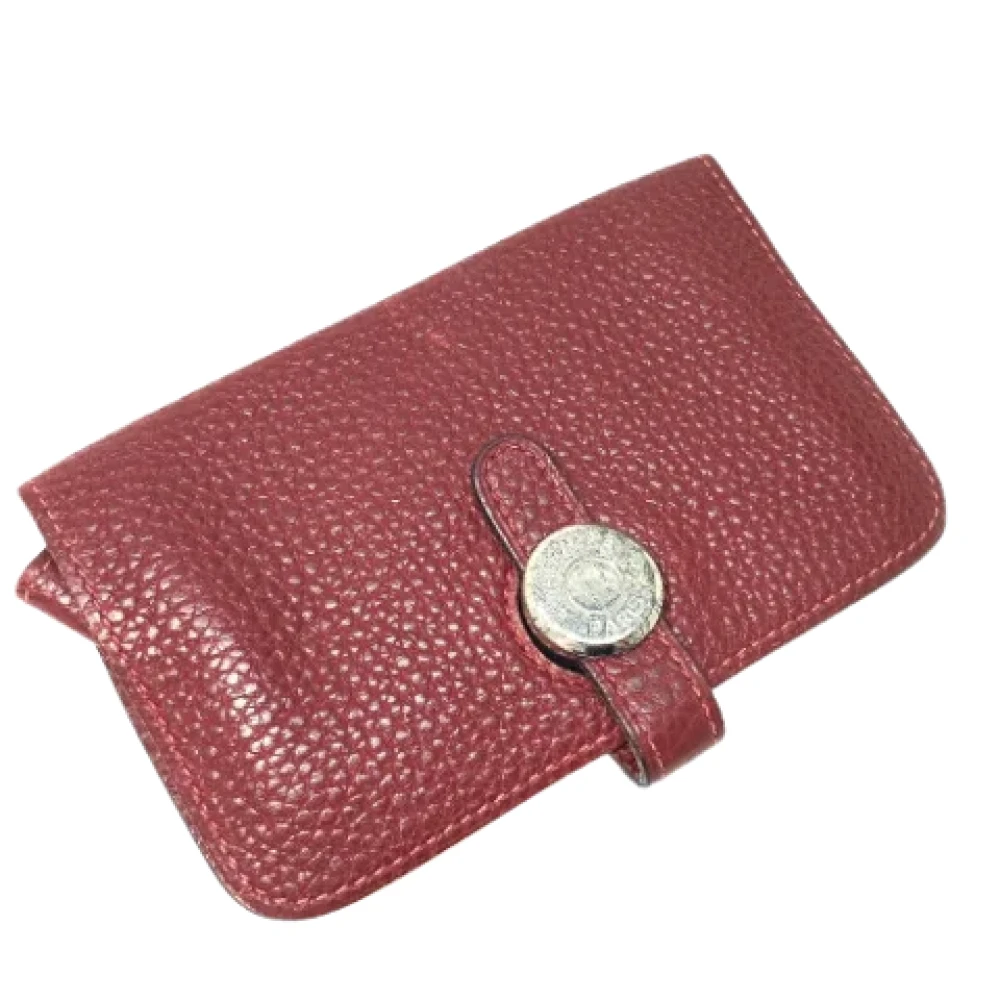 Hermès Vintage Pre-owned Leather wallets Red Dames