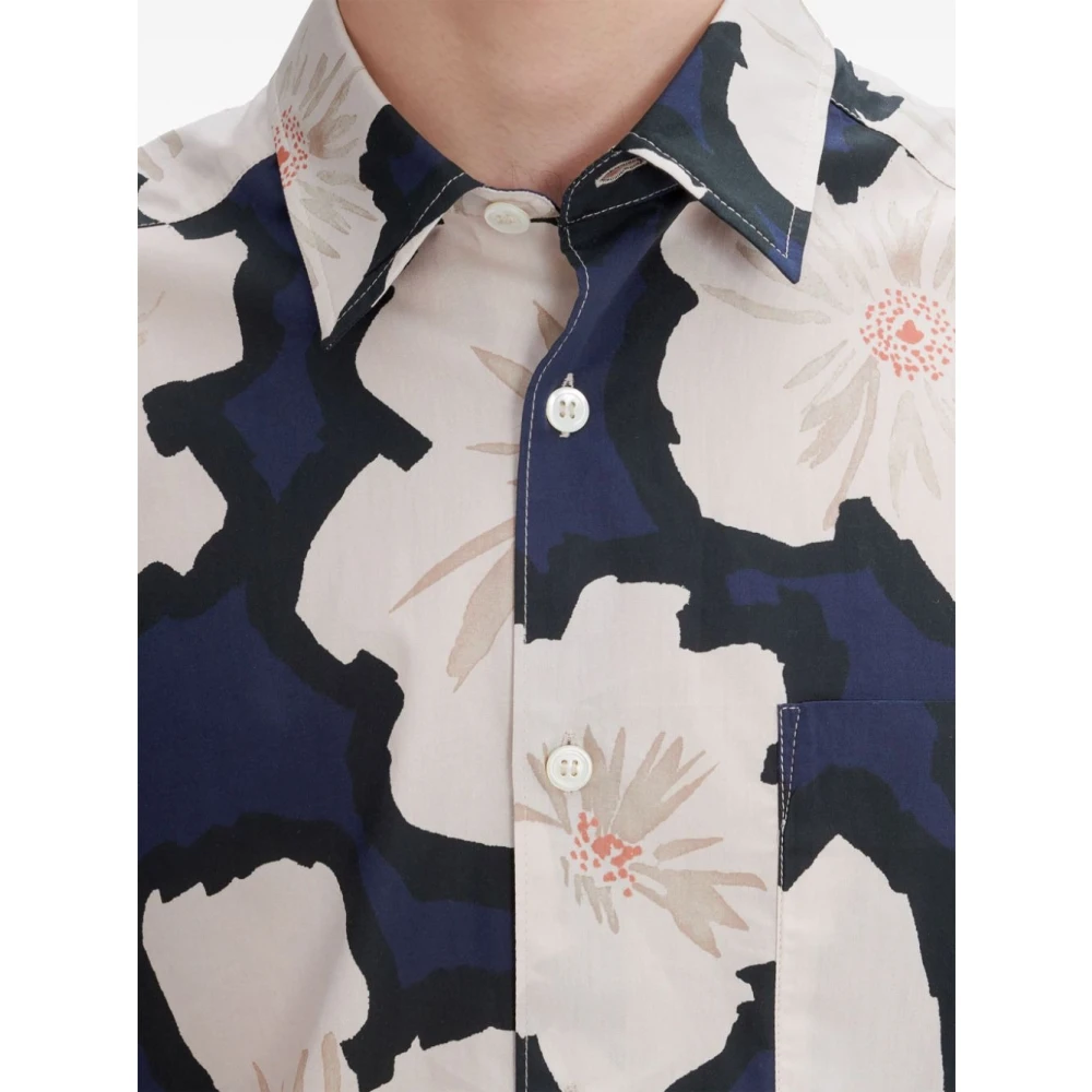 A.p.c. Bloemenshirt met marine details Multicolor Heren