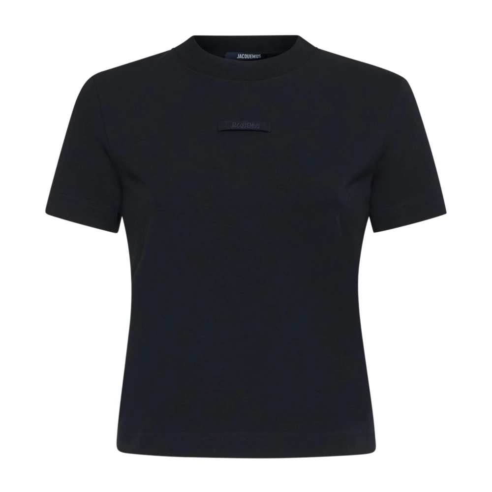 Jacquemus Zwart Stretch Katoenen T-shirt Black Dames