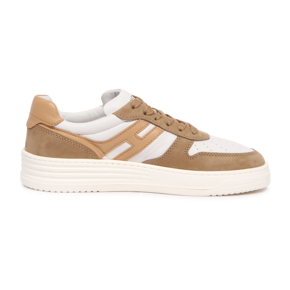 Hogan Women's Beige Sneakers, 8 Uk, Italian Lace-Up Shoes With Memory Foam