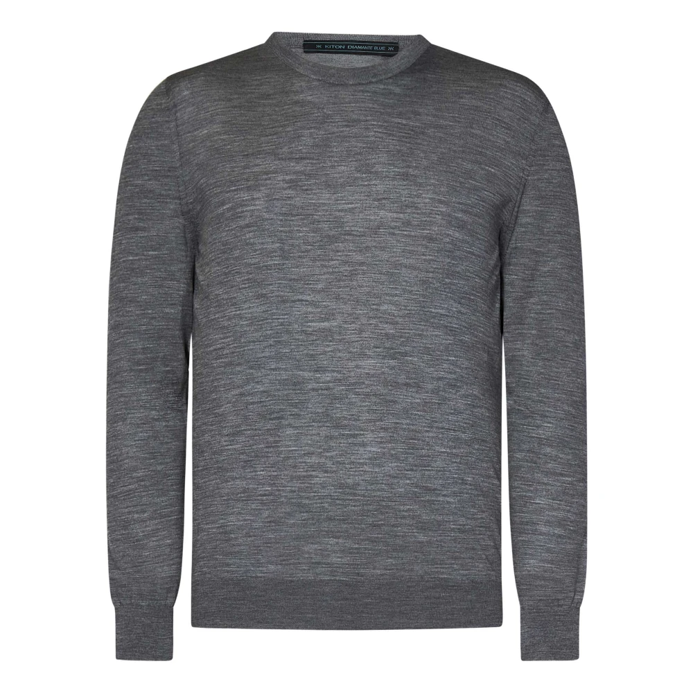 Kiton Grijze Crewneck Wollen Trui Gray Heren