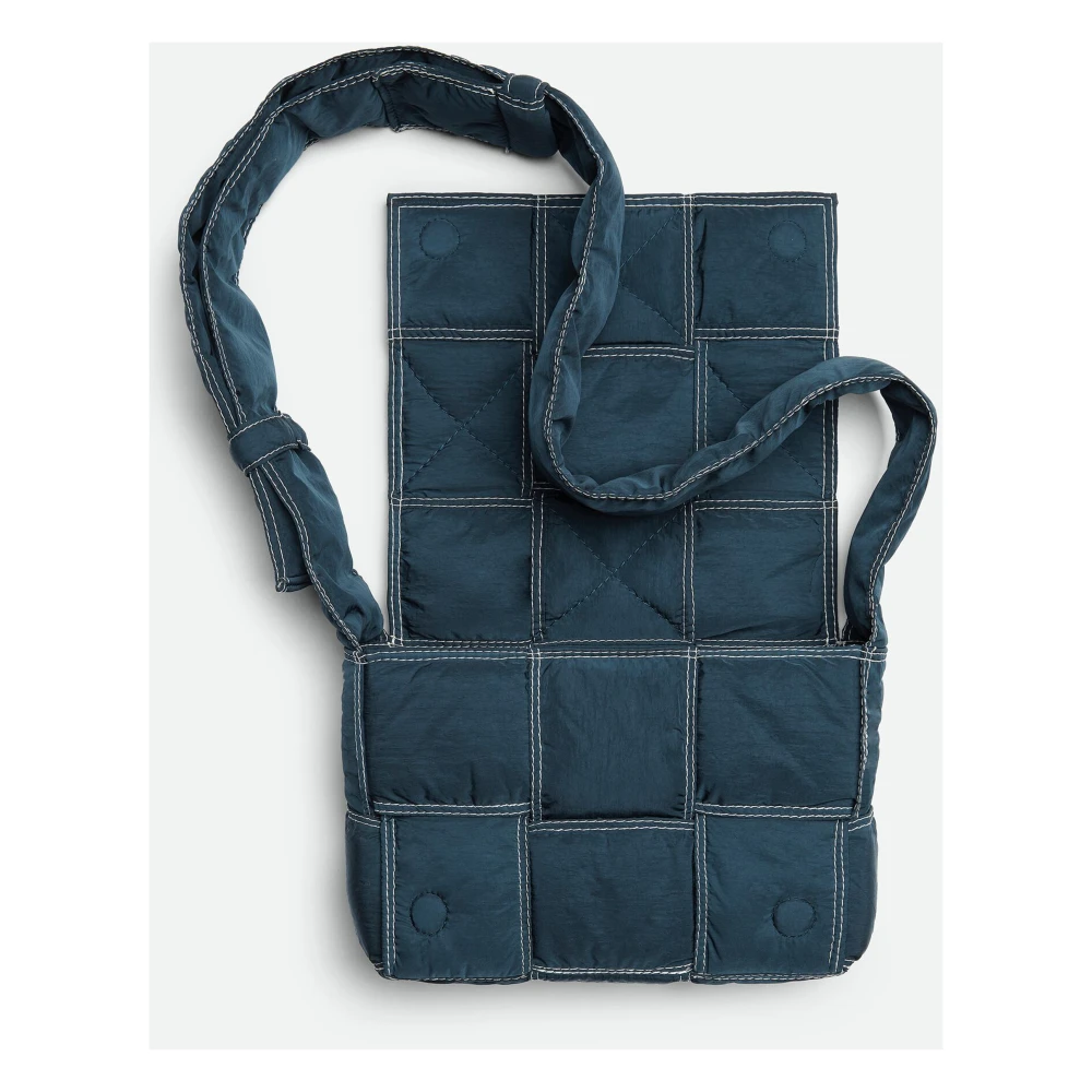 Bottega Veneta Blauwe Crossbodytas met Weefpatroon Blue Heren