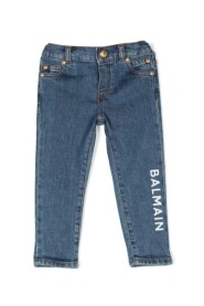 Jeans Junior in Cotone Blu con Borchie Metalliche