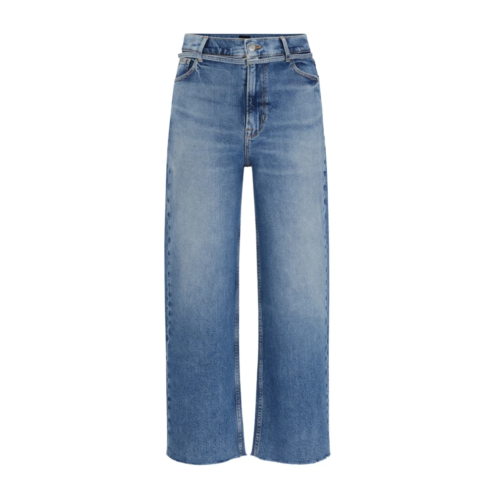 Boss Blauwe Stretch Denim Jeans met Riem Blue Dames