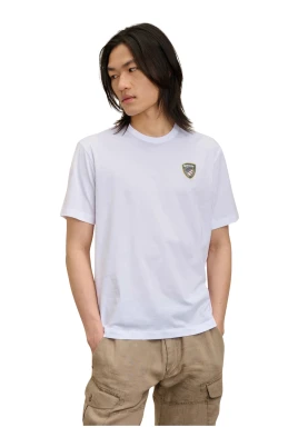 Ribbstickad T-shirt med rund hals