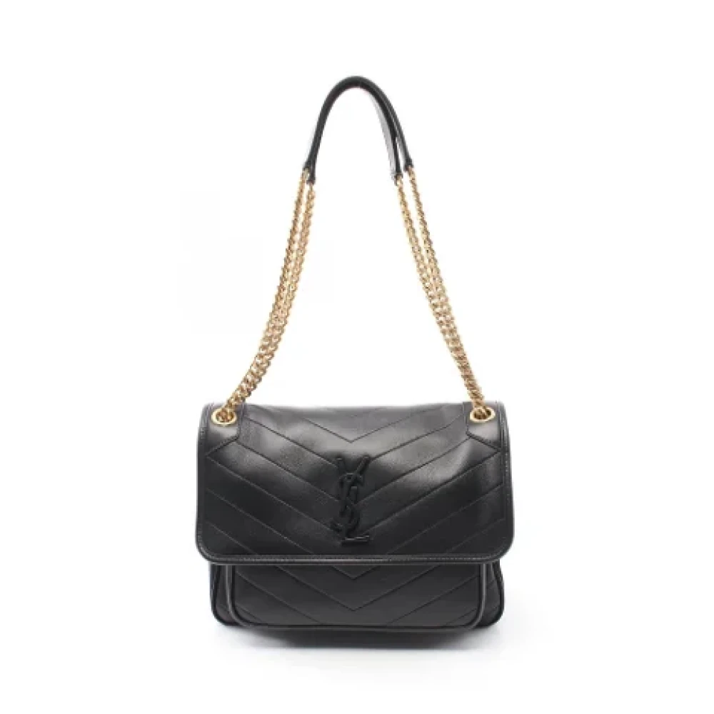 Saint Laurent Vintage Pre-owned Leather shoulder-bags Black Dames