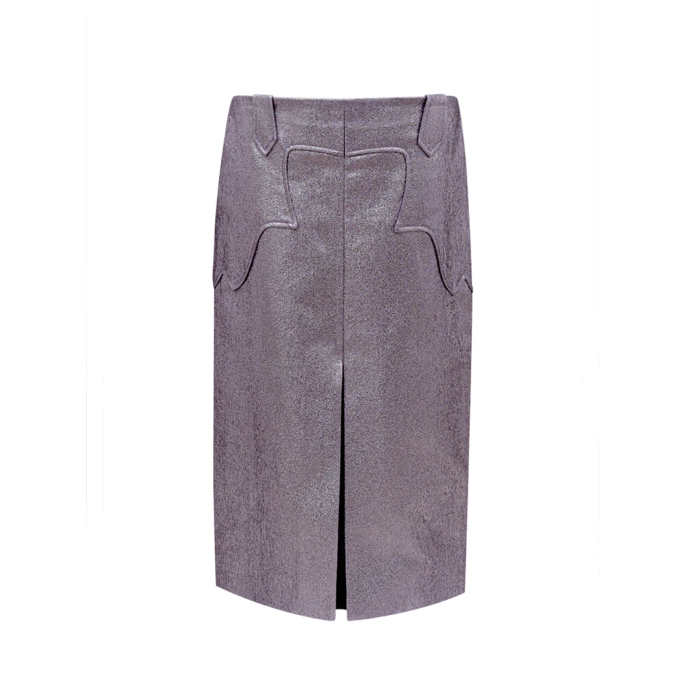 Tom Ford Women's Purple Lurex Eco-Leather Skirt