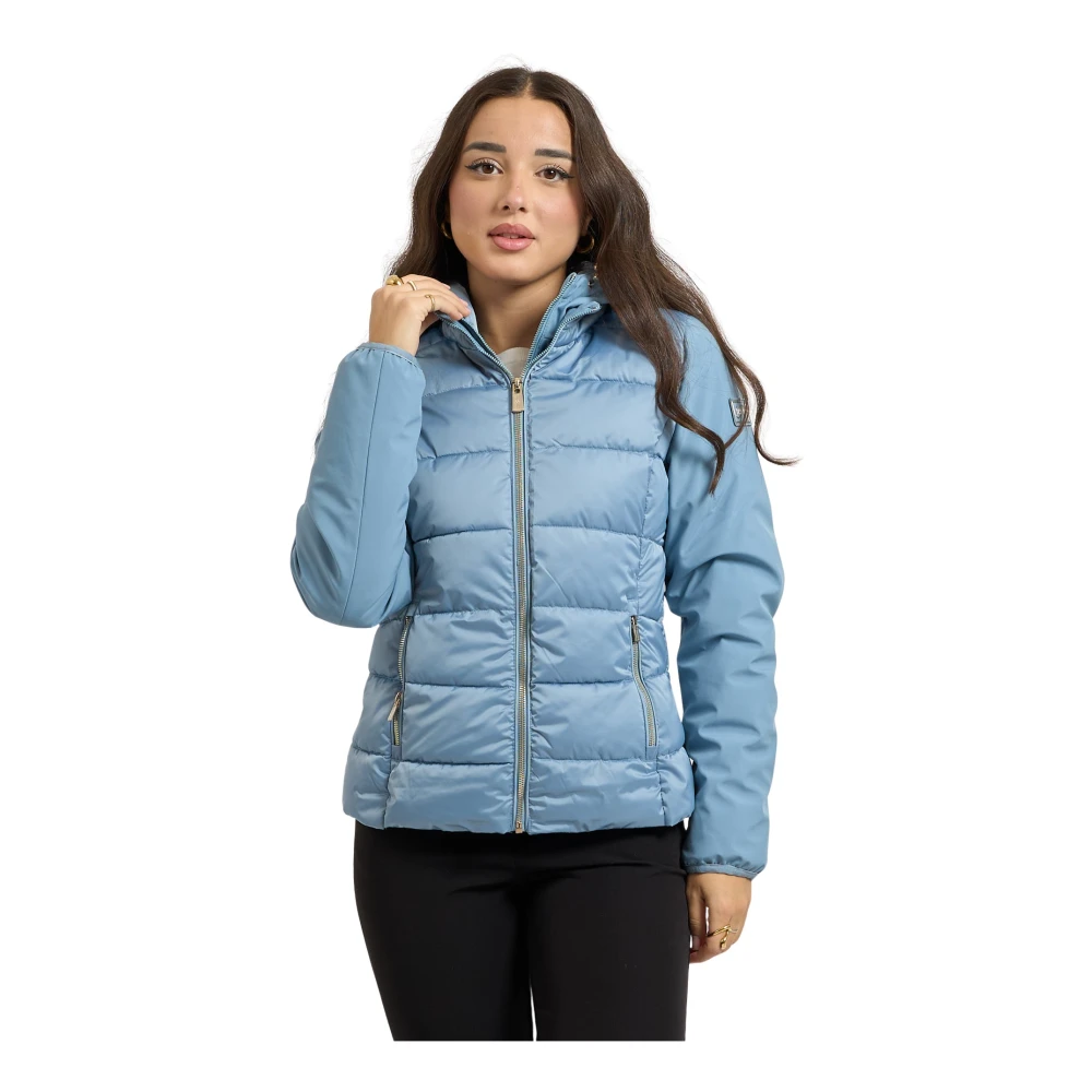 Yes Zee Femme Bleu Vestes, Taille: 38 Fr Veste Matelassée Avec Gilet Intérieur Amovible