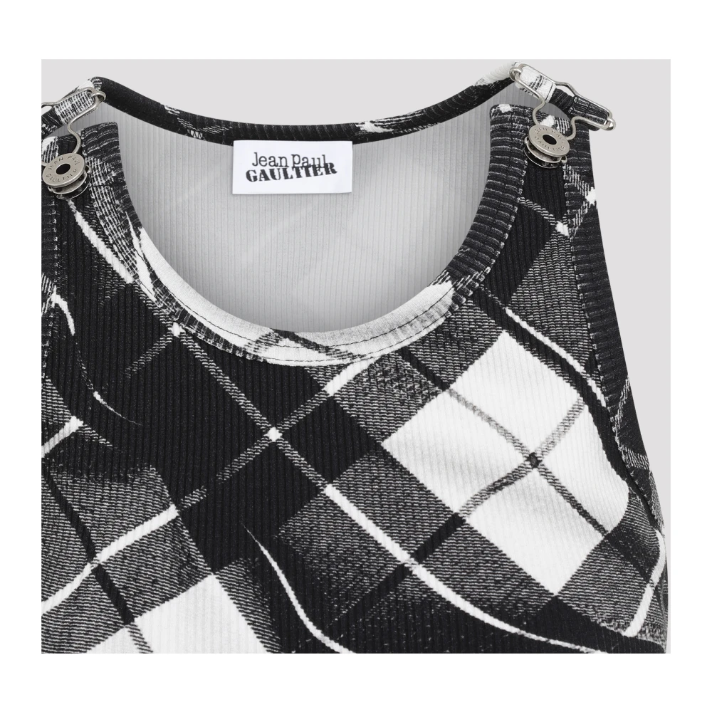 Jean Paul Gaultier Gedrukte tanktop in zwart grijs wit Multicolor Dames