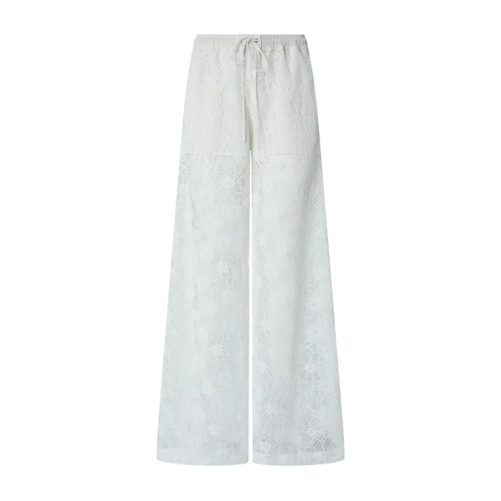 Pinko Women's White Laurie Wide Trousers - Wide Trousers - M - Trousers