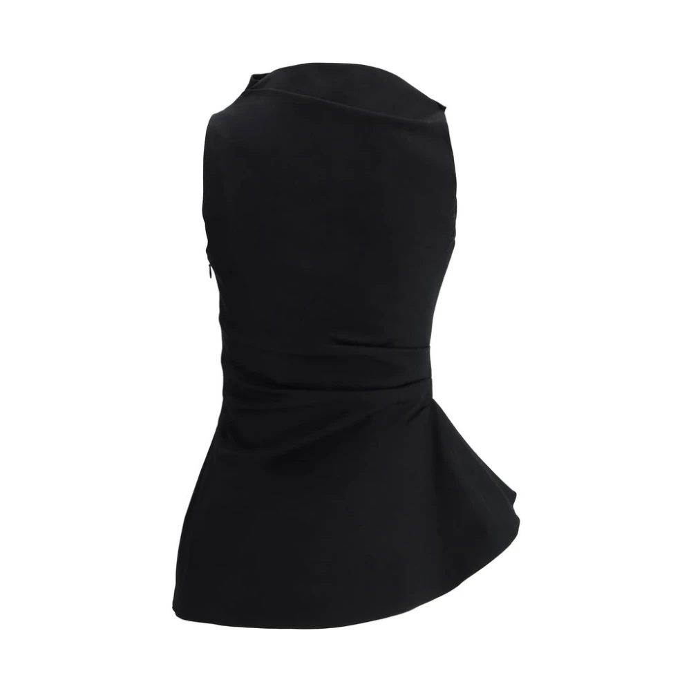 alexander mcqueen Asymmetrische Katoenen Top Black Dames