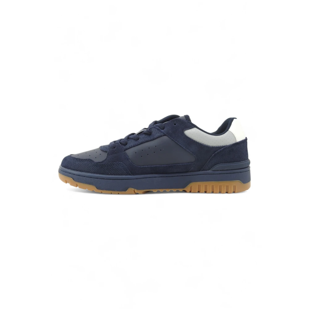 Tommy Hilfiger Monogram Leather Basketball Trainers Heren Schoenen Blauw