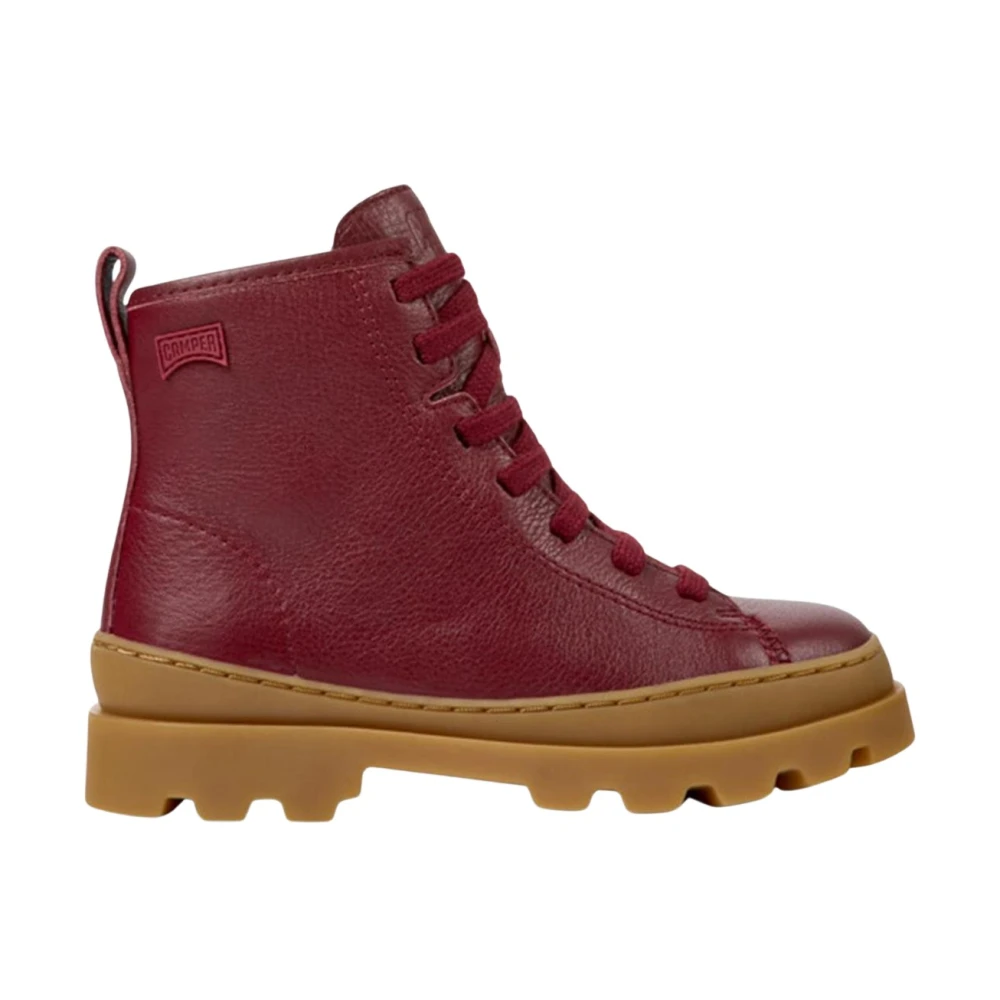 Camper Unisex Red Leather Hightop Boots