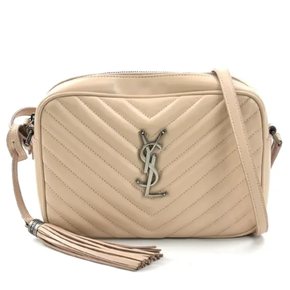 Saint Laurent Vintage Pre-owned Leather shoulder-bags Beige Dames