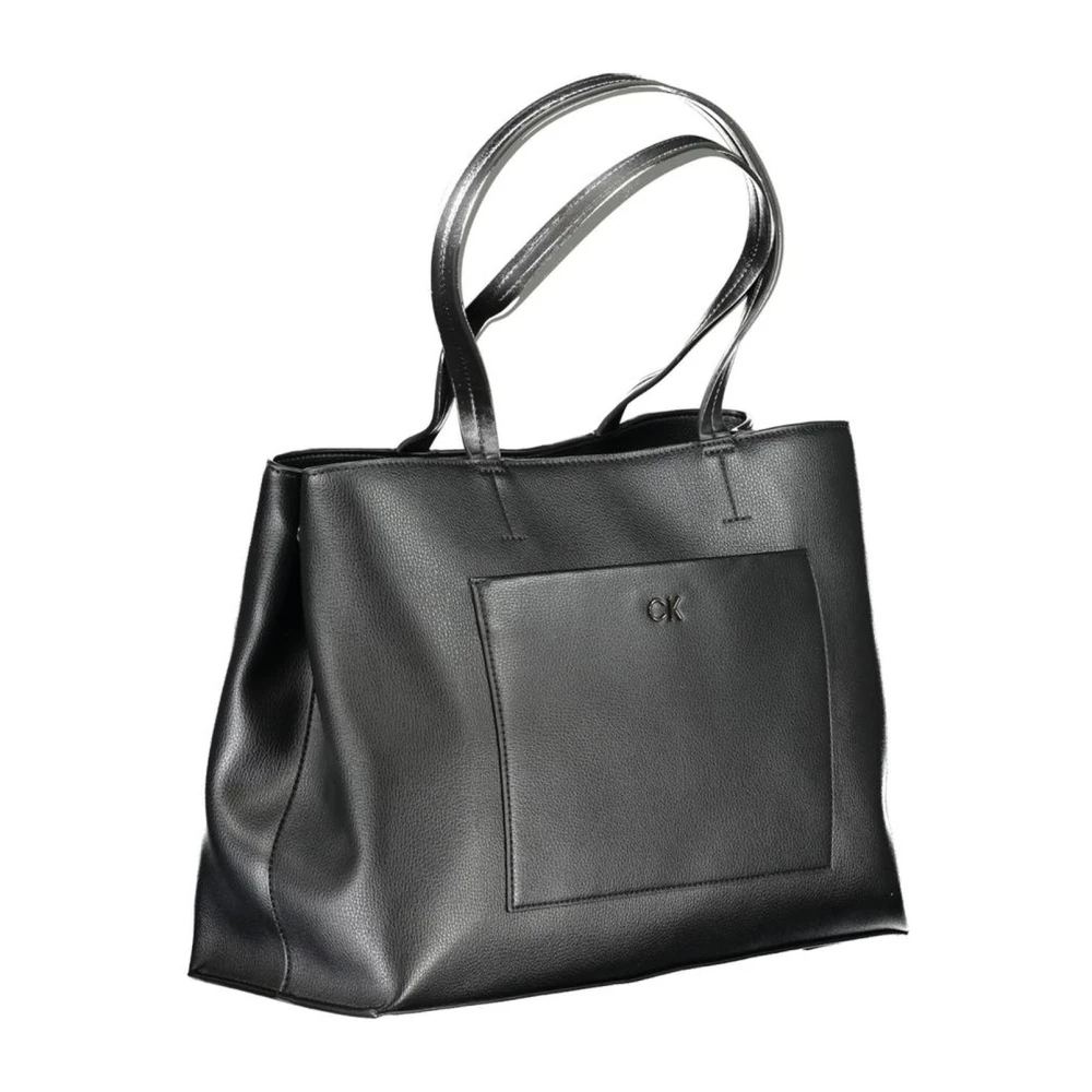 Calvin Klein Zwarte Polyester Handtas met Meerdere Zakken Black Dames