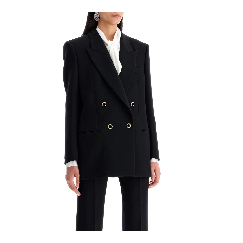 Alessandra Rich Oversized Wol Double-Breasted Blazer Black Dames