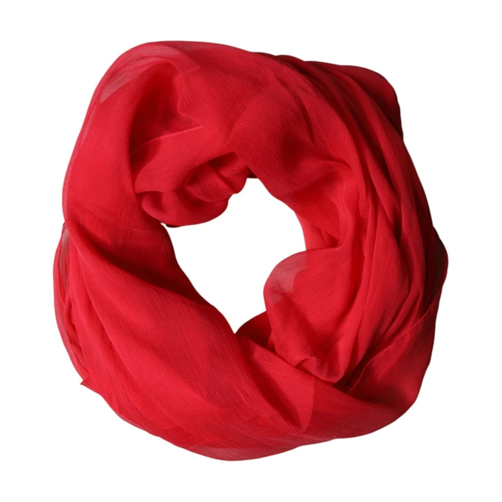 Dolce & Gabbana Mannelijk Rood Accessoires Heren, One Size, Silk Neck Wrap Shawl Scarf