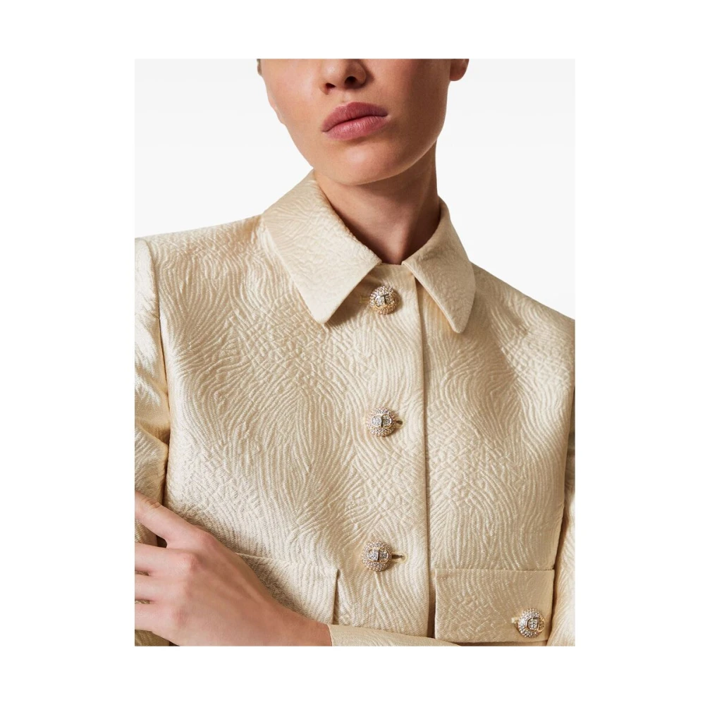 Twinset Goudkleurige Knoopjas met Logohanger Beige Dames