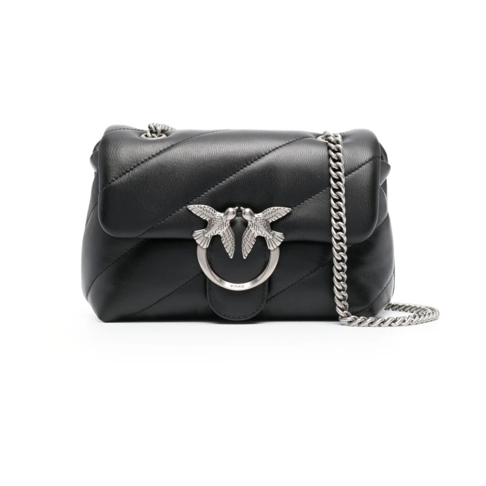 Pinko Black Shoulder Bags, Female, One Size, Mini Love Bag Puff Maxi Quilt