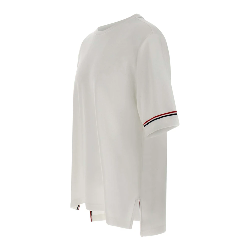 Thom Browne Wit Interlock Katoenen T-shirt met Logo White Heren