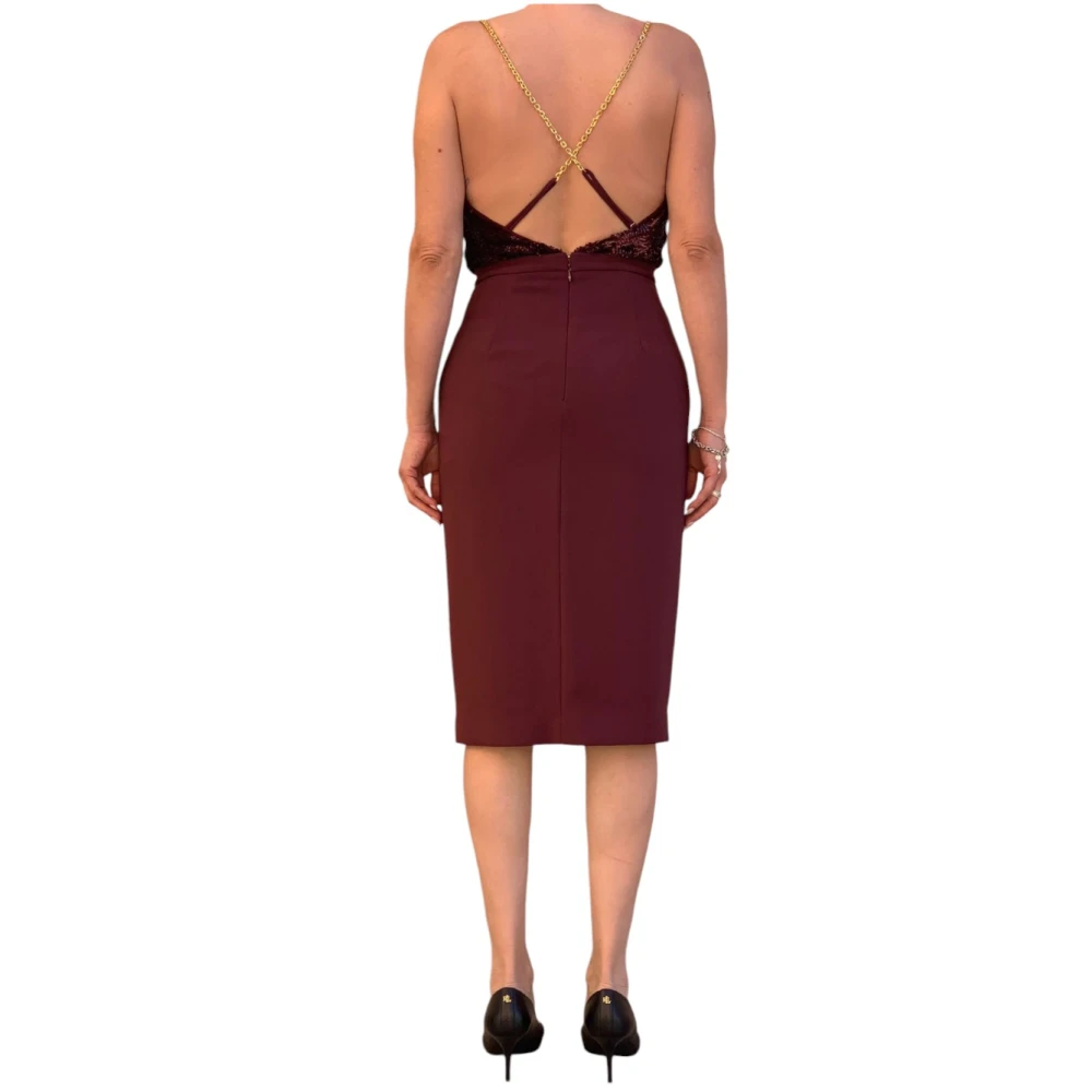 Elisabetta Franchi Elegante Jurk voor Speciale Gelegenheden Brown Dames