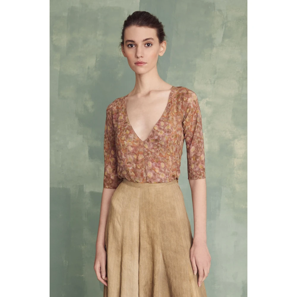 Cortana Omkeerbare Zijden Top Azalea Print Multicolor Dames