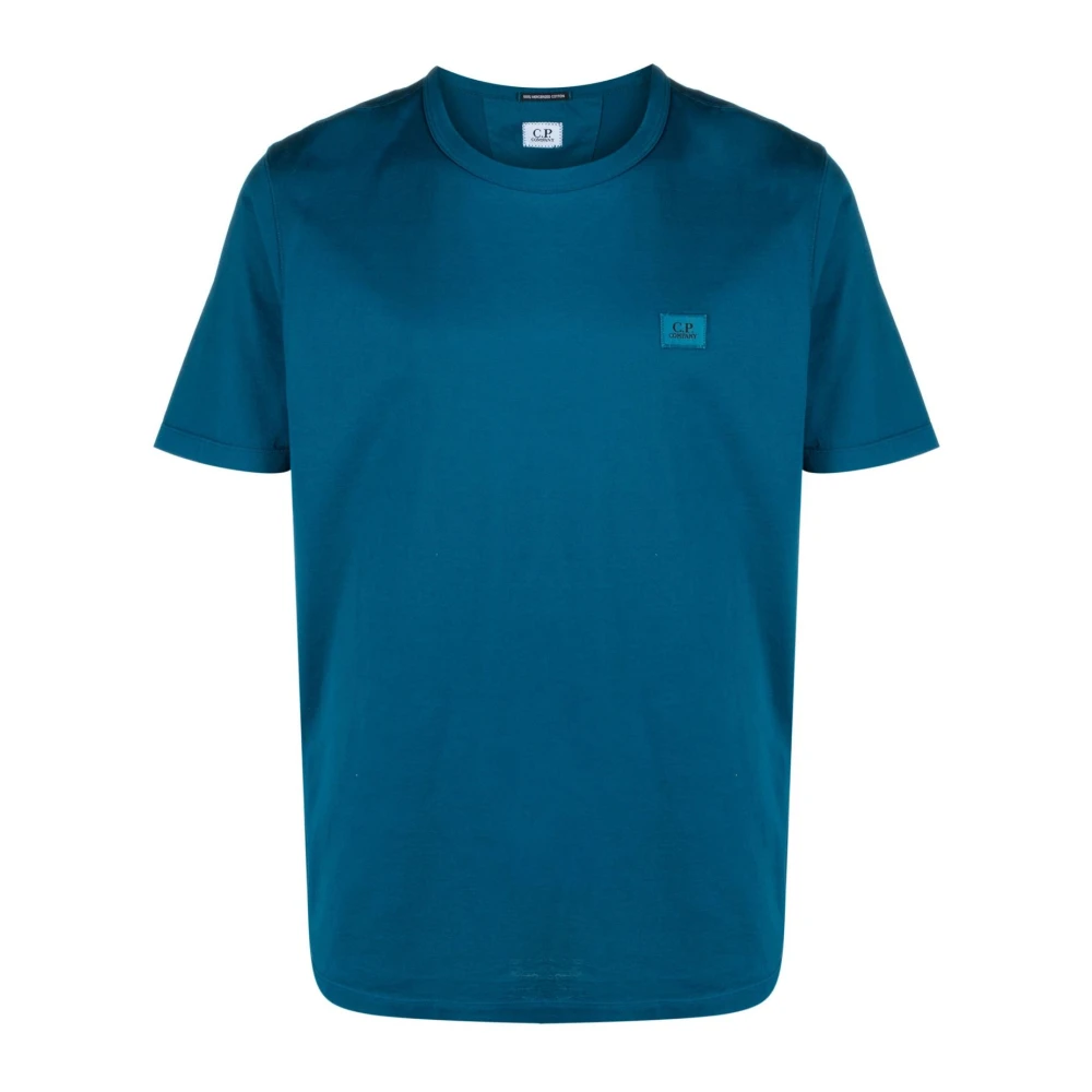 C.P. Company Blauw Katoenen Ronde Hals T-shirt Blue Heren