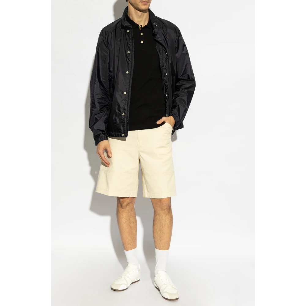 Moncler Katoenen polo met logopatch Black Heren