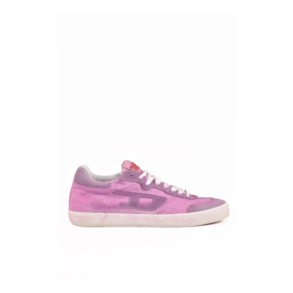 Diesel Sneakers met rubberen zool en leer Dames Schoenen Roze