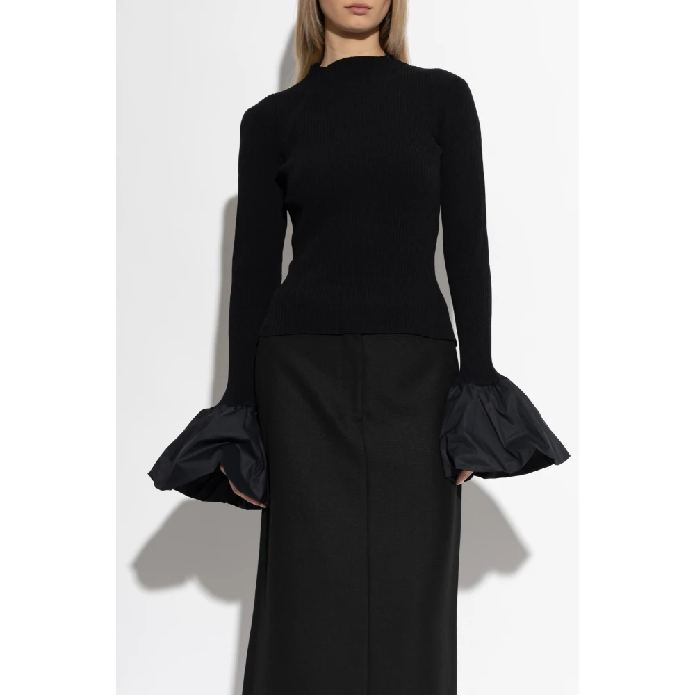 Rotate Birger Christensen Top met uitlopende mouwen Black Dames