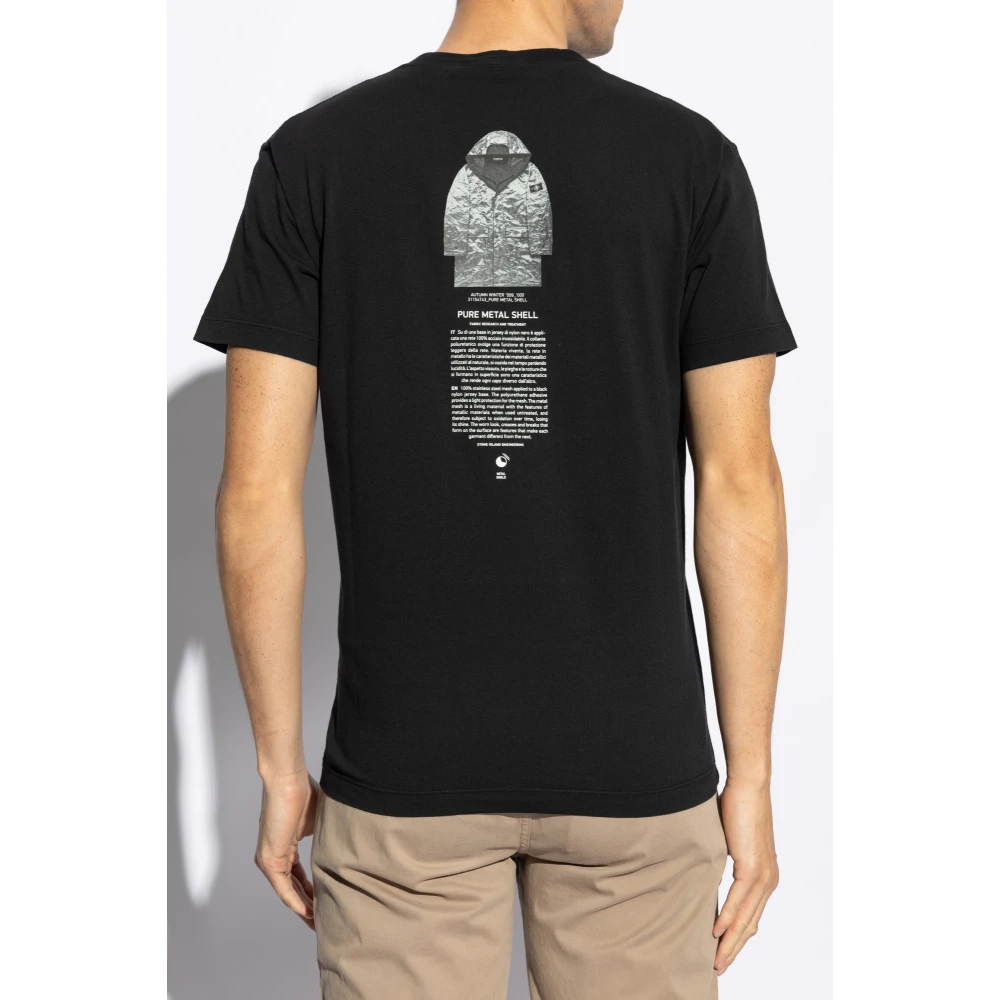 Stone Island T-shirt met logo Black Heren