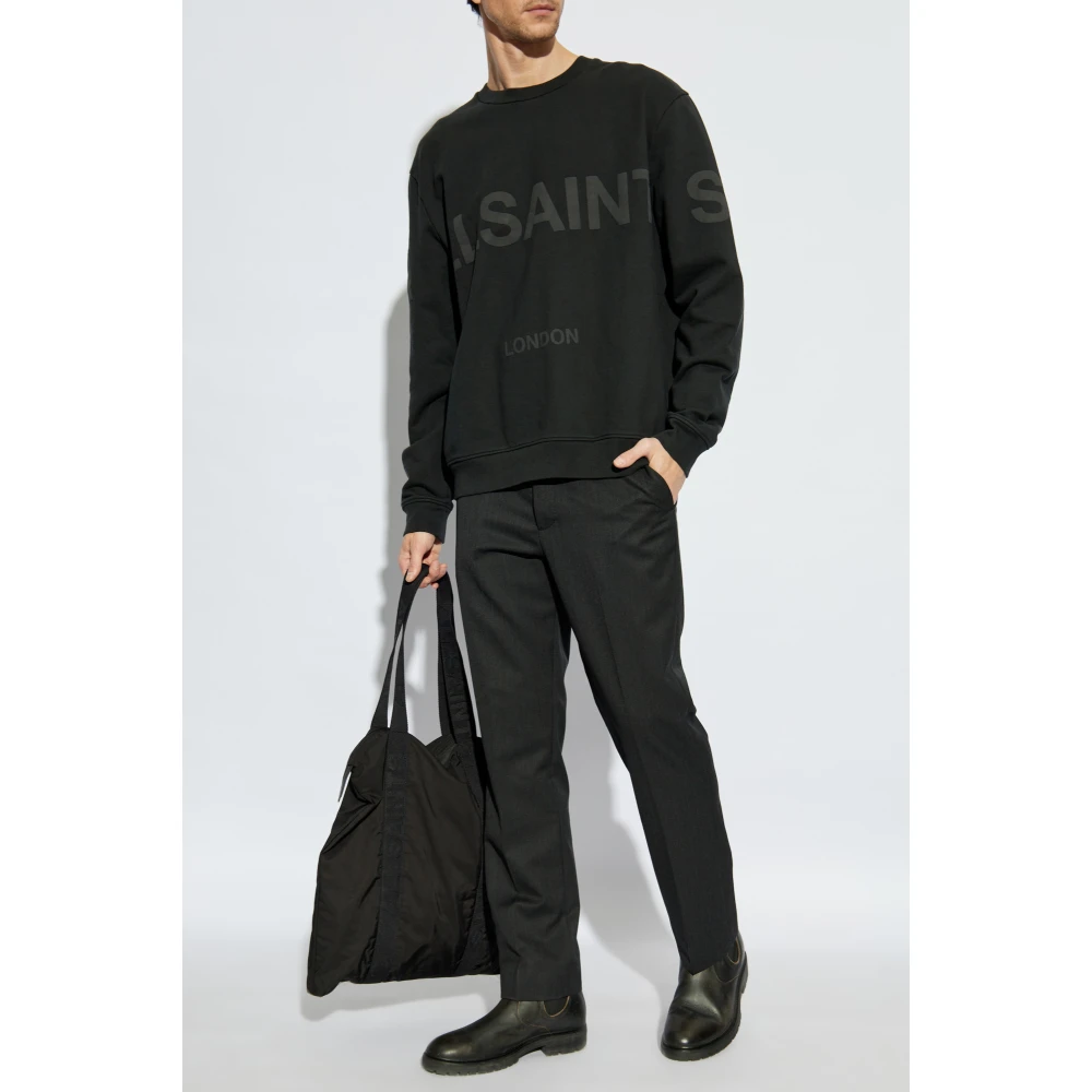AllSaints Sweatshirt met Biggy logo Black Heren