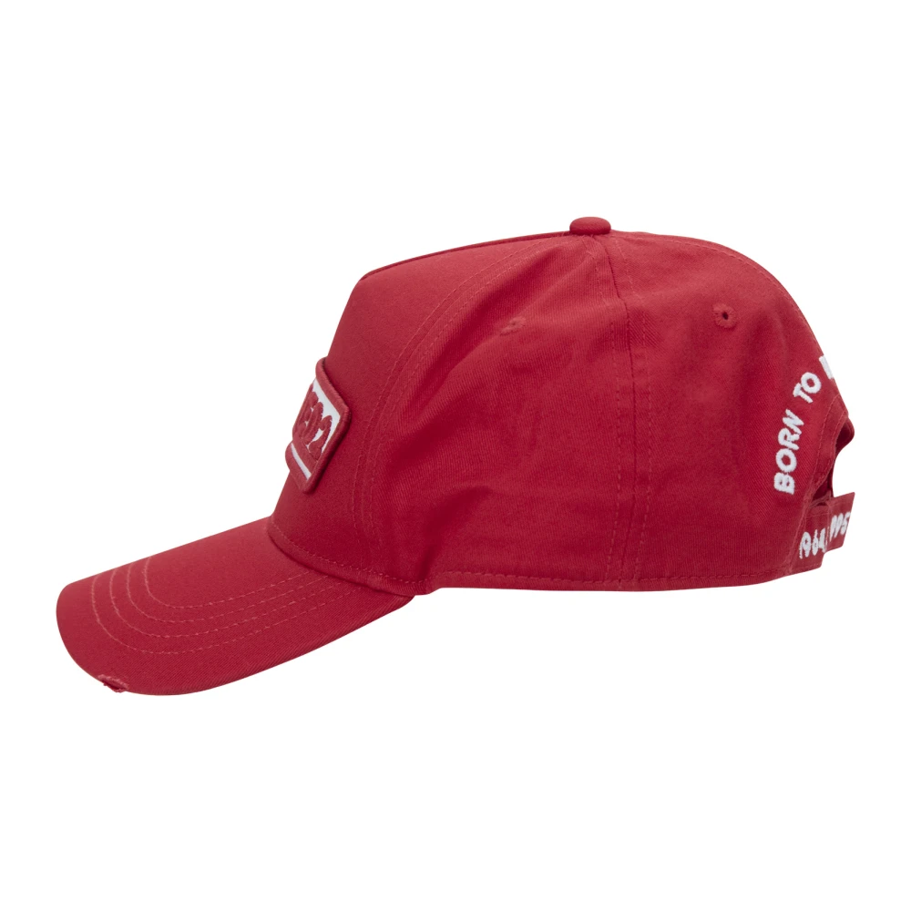 Dsquared2 Geborduurde baseballpet met gesp Red Unisex