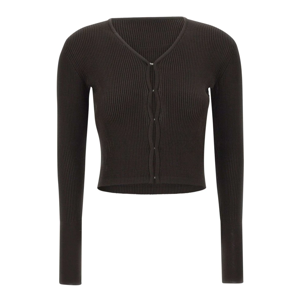LOW Classic Bruine Vest met Extra Lange Mouwen Brown Dames