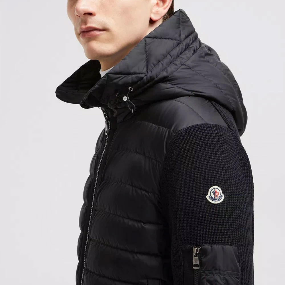Moncler Gewatteerde wollen vest met dons Black Heren