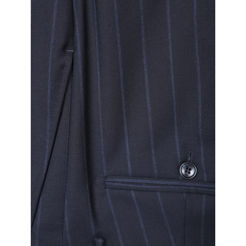 Tagliatore Blauw Gestreept Pak Blue Heren