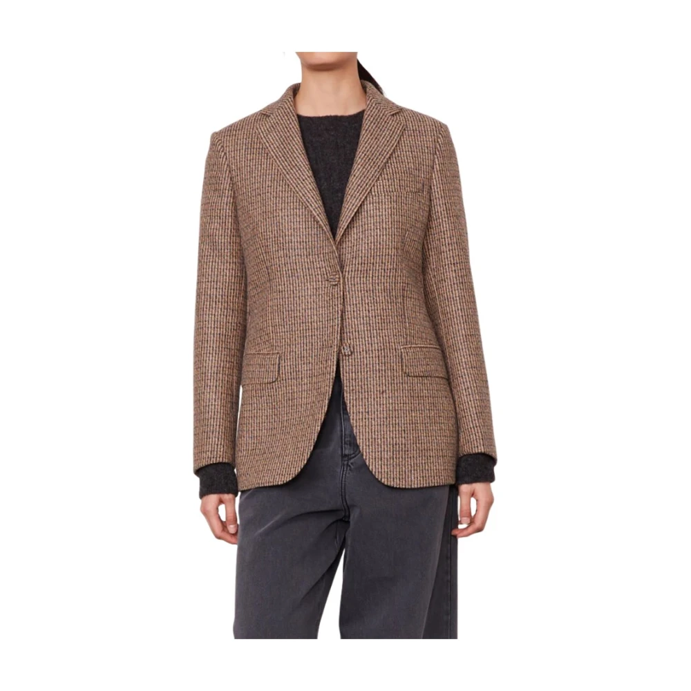 Officine Générale Wollen Americana Jas met Rever Kraag Brown Dames