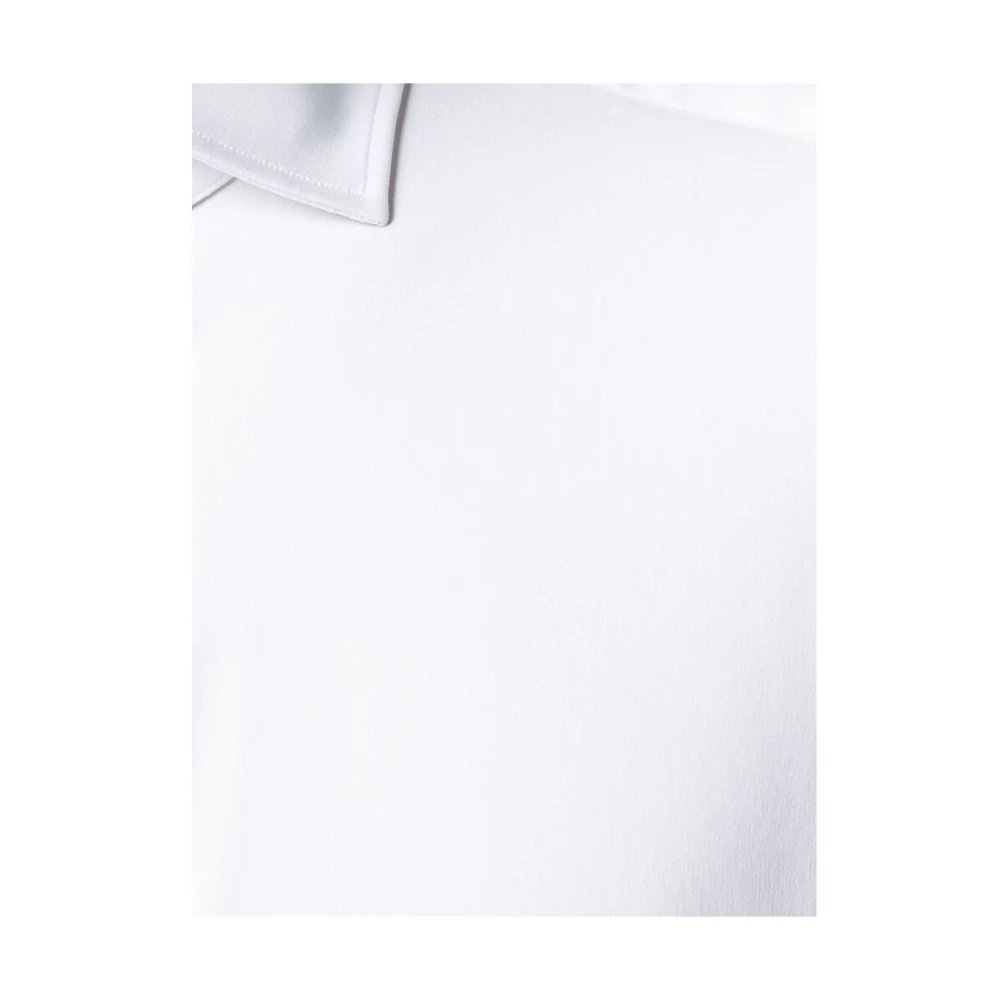 Mazzarelli Witte Katoenen Poplin Klassieke Overhemd White Heren