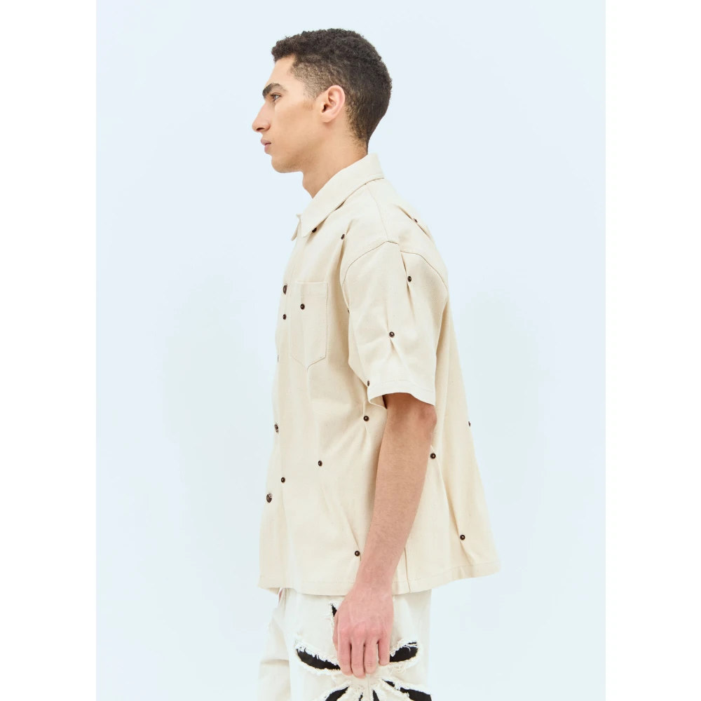 Kusikohc Rivet Denim Shirt Beige Heren