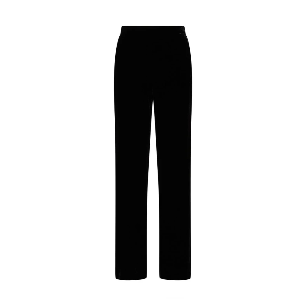 Maliparmi Women's Black Wide Trousers, Xs, Fluid Velvet Trousers