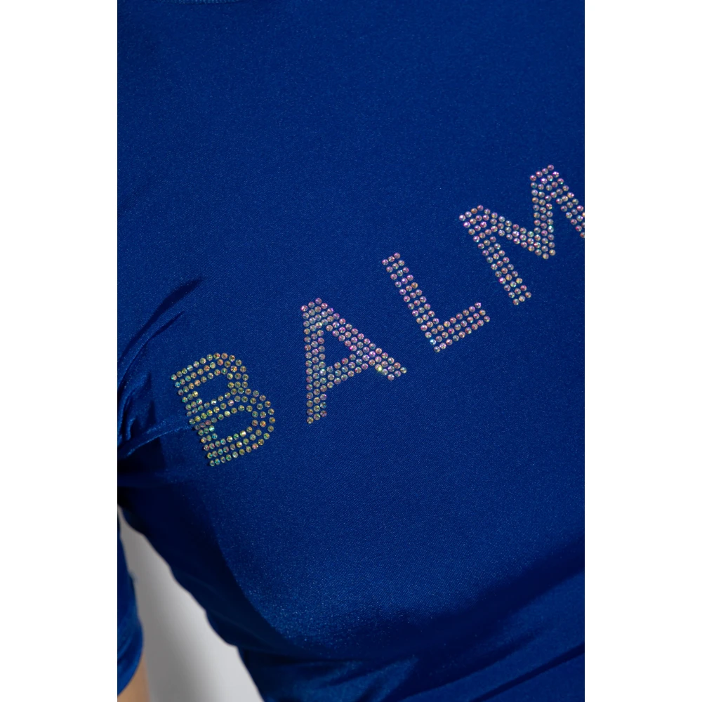 Balmain Zwemtop met logo Blue Dames