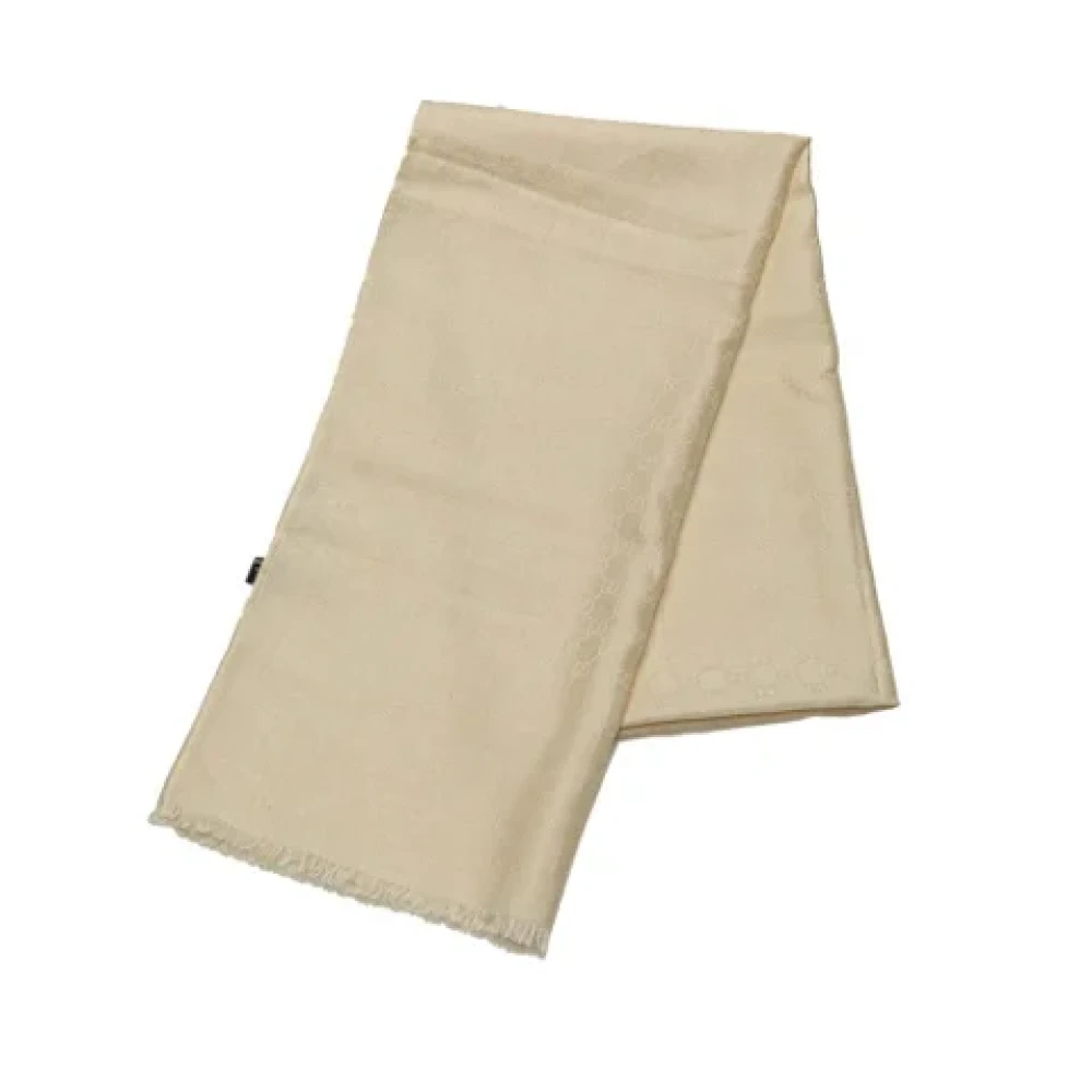 Gucci Vintage Pre-owned Cashmere scarves Beige Dames