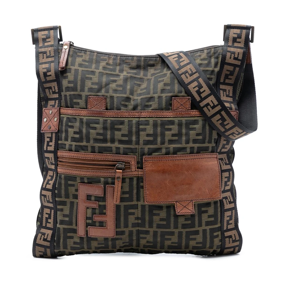 Fendi Vintage Women's Brown Vintage Shoulder Bags, One Size, Pre-Owned Printed Shoulder Bag