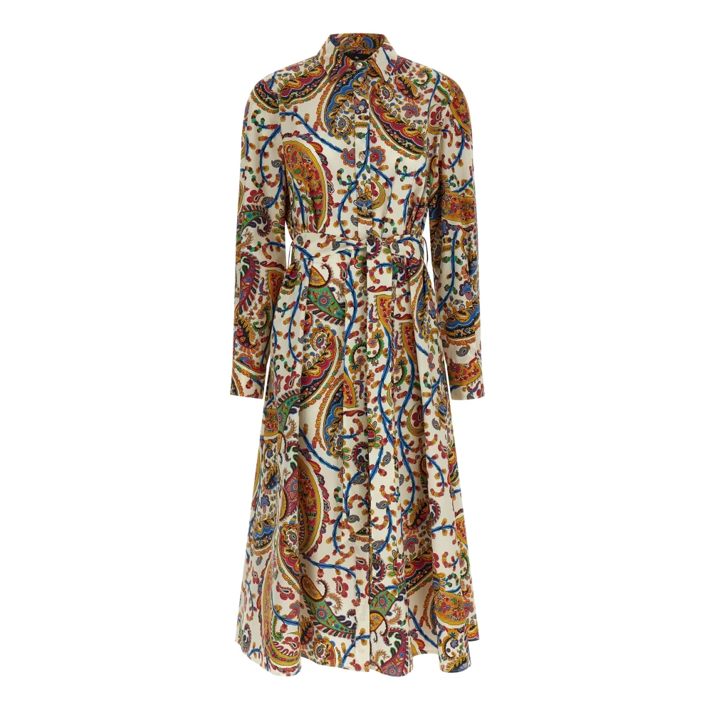 Etro Multicolor Long-Sleeve Midi Shirt Dress - Female - Shirt Dresses - L - Dresses